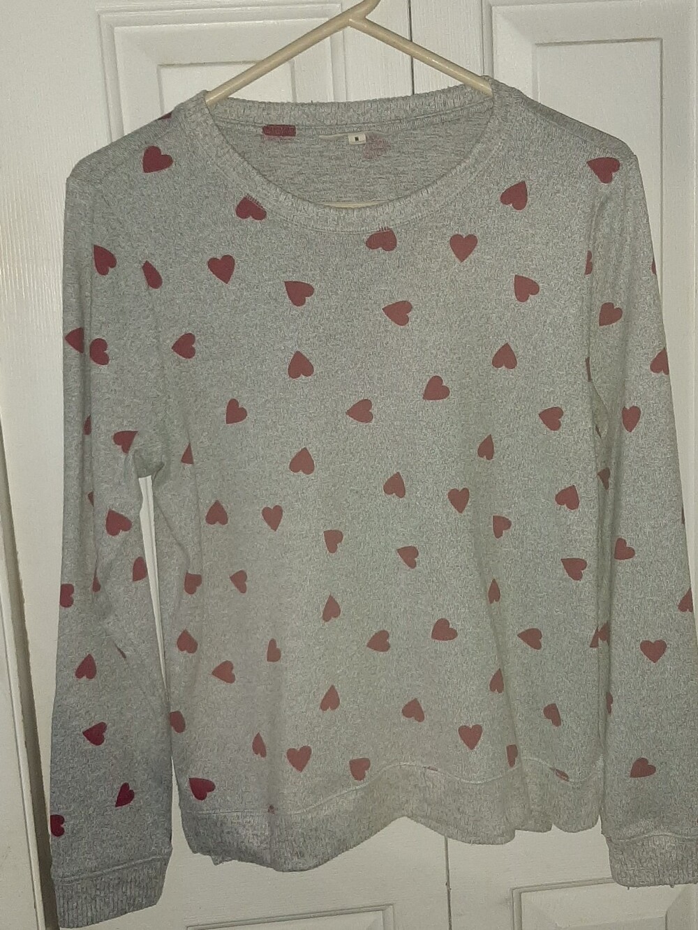 Lucky Brand Heather Gray With Red Hearts * SIZE Medium